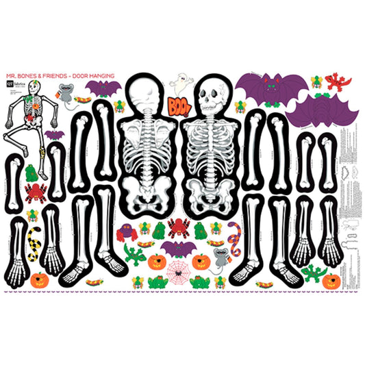Sew & Go Mr. Bones Skeleton Panel 60" 31132 White Z - - QT Fabrics - Skeleton Decor Halloween - Quilting Cotton Fabric