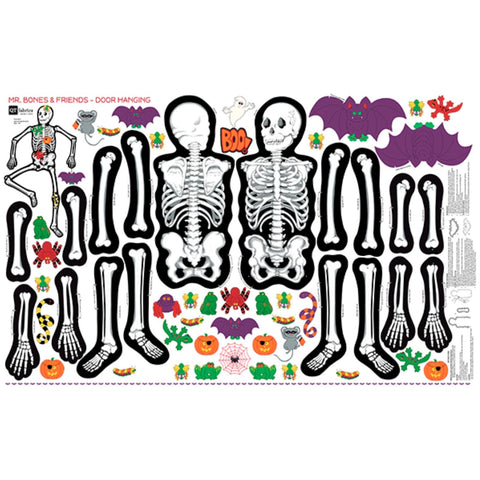 Sew & Go Mr. Bones Skeleton Panel 60" 31132 White Z - by QT Fabrics - Skeleton Decor Halloween - Quilting Cotton Fabric