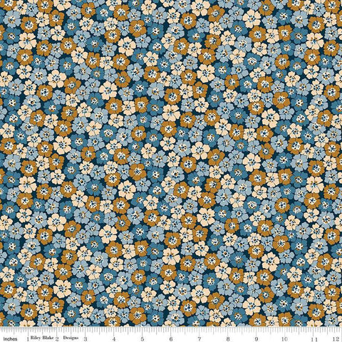 Denim Florals 01667405B Spring Flourish B - Riley Blake Designs - Floral Flowers - Liberty Fabrics - Quilting Cotton Fabric