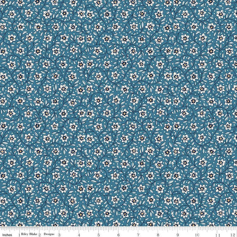 Denim Florals 01667406A Lily Trail A - Riley Blake Designs - Floral Flowers - Liberty Fabrics - Quilting Cotton Fabric