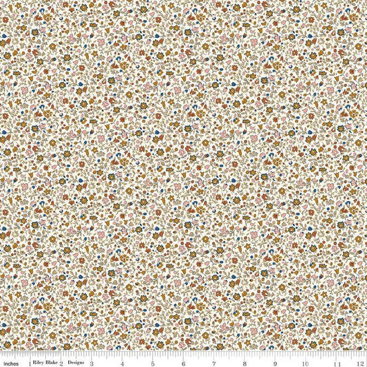 Denim Florals 01667404B Posy Haze B - Riley Blake Designs - Floral Flowers - Liberty Fabrics - Quilting Cotton Fabric