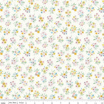 Heirloom Spring 016673102A Beatrice Bouquet A - Riley Blake - Flowers Floral Blossoms - Liberty Fabrics - Quilting Cotton Fabric