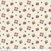 Image of the Covered Bridges in Fall Block Toss Cream quilting cotton fabric by Riley Blake Designs. Features blocks on a cream background. Cute Little Fabric Shop