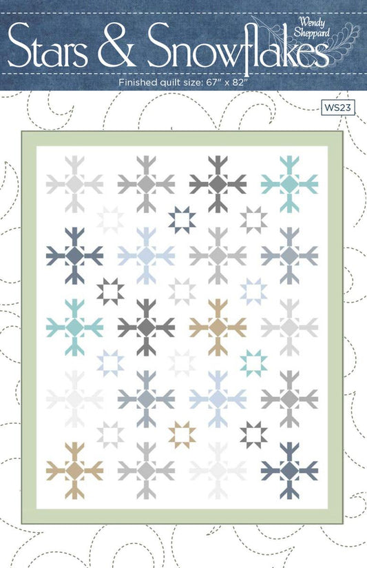 SALE Stars & Snowflakes Quilt PATTERN P180 - Wendy Sheppard - Riley Blake Designs - INSTRUCTIONS Only - Fat Quarter Friendly - Pieced