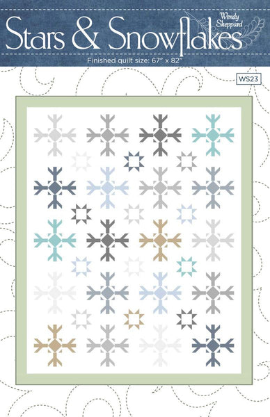 SALE Stars & Snowflakes Quilt PATTERN P180 by Wendy Sheppard - Riley Blake Designs - INSTRUCTIONS Only - Fat Quarter Friendly - Pieced