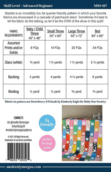 SALE Starlets Quilt PATTERN P209 by Modernly Morgan - Riley Blake Designs - INSTRUCTIONS Only - Fat Quarter Friendly