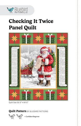 SALE Checking It Twice Panel Quilt PATTERN P100 by Bluebird Patterns - Riley Blake Designs - INSTRUCTIONS Only - Piecing