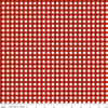 Image of the Charming Christmas Gingham Red quilting cotton fabric by Riley Blake Designs. Features gingham on a red  background. Cute Little Fabric Shop