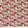 Image of the Charming Christmas Pretty Presents Cloud quilting cotton fabric by Riley Blake Designs. Features presents on a cream background. Cute Little Fabric Shop
