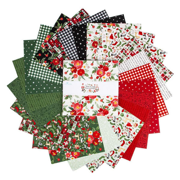 SALE Charming Christmas Layer Cake 10" Stacker Bundle - Riley Blake Designs - 42 piece Precut Pre cut - Holidays - Quilting Cotton Fabric