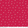 Image of the Cloudburst Umbrellas Red quilting cotton fabric by Riley Blake Designs. Features rainboots on a red background. Cute Little Fabric Shop