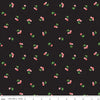 Image of the Cloudburst Cherries Black quilting cotton fabric by Riley Blake Designs. Features cherries on a black background. Cute Little Fabric Shop