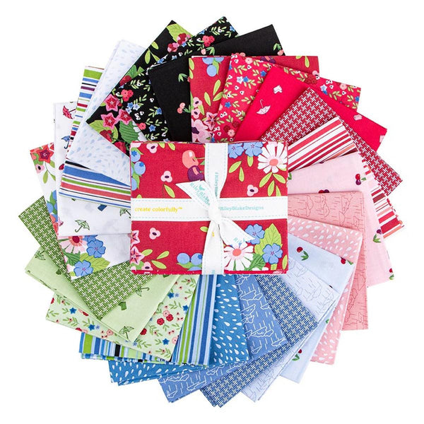 SALE Cloudburst Fat Quarter Bundle 24 pieces - Riley Blake Designs - Pre cut Precut - Floral Flowers - Quilting Cotton Fabric