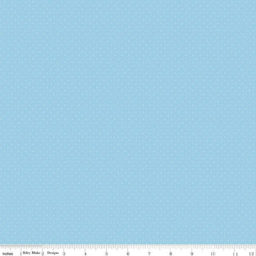 SALE American Jane Pindots C840 Sky - Riley Blake Designs - PRINTED Tiny Swiss Dots - Quilting Cotton Fabric