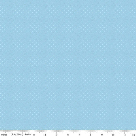 SALE American Jane Pindots C840 Sky - Riley Blake Designs - PRINTED Tiny Swiss Dots - Quilting Cotton Fabric