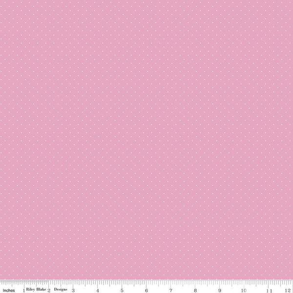 SALE American Jane Pindots C840 Pink - Riley Blake Designs - PRINTED Tiny Swiss Dots - Quilting Cotton Fabric