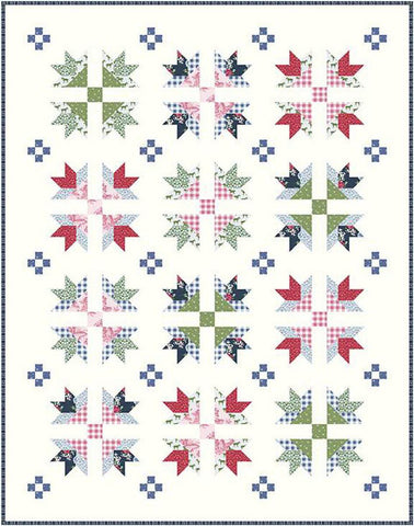 SALE Bluegrass Crossing Quilt PATTERN P115 by Melissa Mortenson - Riley Blake Designs - INSTRUCTIONS Only - Pieced Flower Blocks