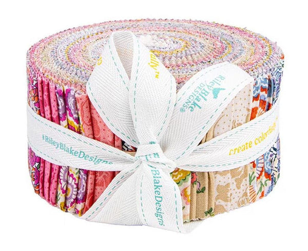 Liberty Flower Shop 2.5-Inch Rolie Polie Jelly Roll 40 pieces Riley Blake - Liberty Fabrics - Flowers - Quilting Cotton Fabric