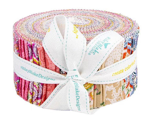Liberty Flower Shop 2.5-Inch Rolie Polie Jelly Roll 40 pieces Riley Blake - Liberty Fabrics - Flowers - Quilting Cotton Fabric