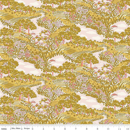 Botanist's Walk 01667407C Botanist's Sketch C - Riley Blake Designs - Floral Flowers - Liberty Fabrics - Quilting Cotton Fabric