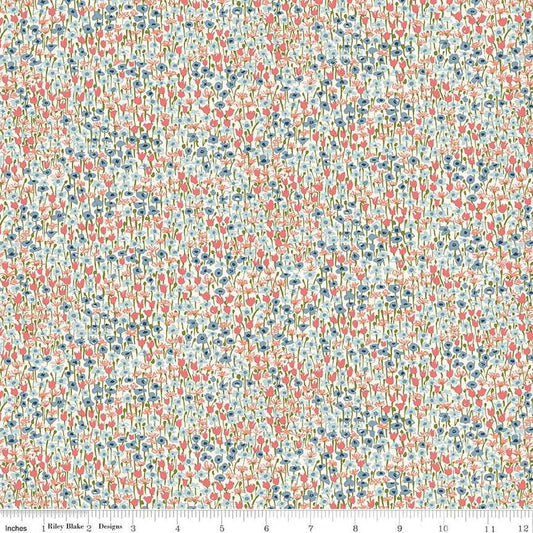 Botanist's Walk 01667409B Joy Meadow B - Riley Blake Designs - Floral Flowers - Liberty Fabrics - Quilting Cotton Fabric