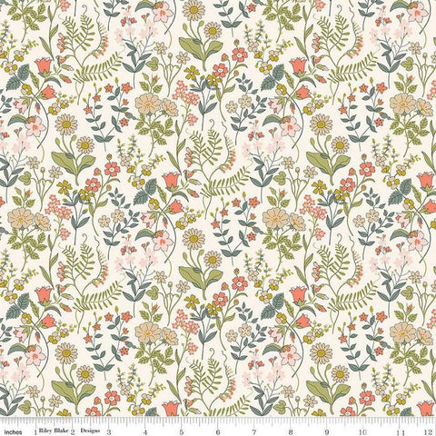 Botanist's Walk 01667411C Lola Scatter C - Riley Blake Designs - Floral Flowers - Liberty Fabrics - Quilting Cotton Fabric