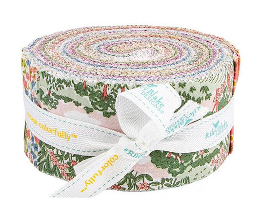 Botanist's Walk 2.5-Inch Rolie Polie Jelly Roll 40-Piece Riley Blake - Liberty Fabrics - Precut - Flowers - Quilting Cotton Fabric