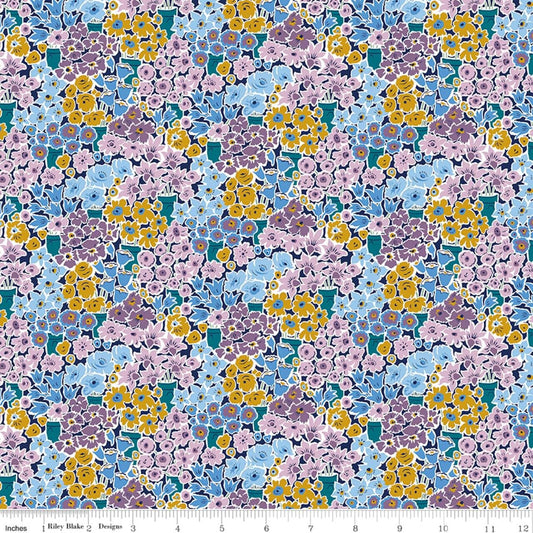 SALE Tudor Celebration 01667445A Rossellie Blooms A - Riley Blake Designs - Floral Flowers - Liberty Fabrics - Quilting Cotton Fabric