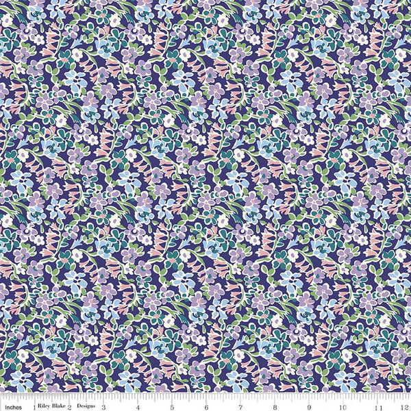 London Bouquet 01667418B Regent Meadow B - Riley Blake Designs - Floral Flowers - Liberty Fabrics - Quilting Cotton Fabric