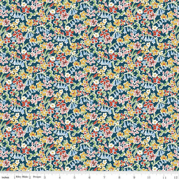 London Bouquet 01667418C Regent Meadow C - Riley Blake Designs - Floral Flowers - Liberty Fabrics - Quilting Cotton Fabric