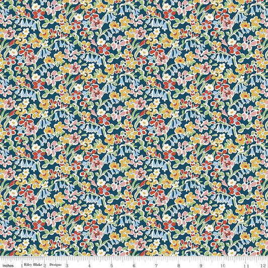 London Bouquet 01667418C Regent Meadow C - Riley Blake Designs - Floral Flowers - Liberty Fabrics - Quilting Cotton Fabric