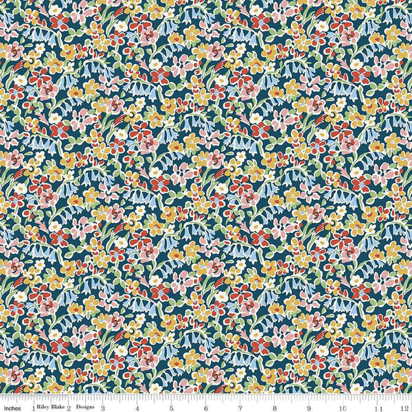 London Bouquet 01667418C Regent Meadow C - Riley Blake Designs - Floral Flowers - Liberty Fabrics - Quilting Cotton Fabric
