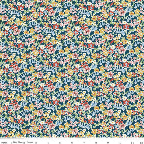 London Bouquet 01667418C Regent Meadow C - Riley Blake Designs - Floral Flowers - Liberty Fabrics - Quilting Cotton Fabric