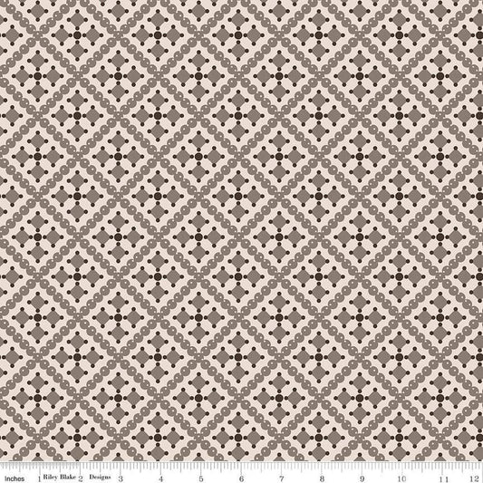 3-Yard cut- SALE Gentler Times Shenanigans WIDEBACK WB16494 Pebble - Riley Blake - 108" - Geometric - Quilting Cotton Fabric