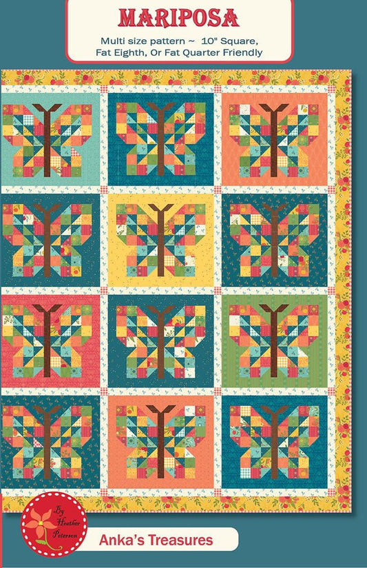 Mariposa Quilt & Runner PATTERN P154 - Heather Peterson - Riley Blake - INSTRUCTIONS Only - Multiple Sizes - 10" Stacker Friendly