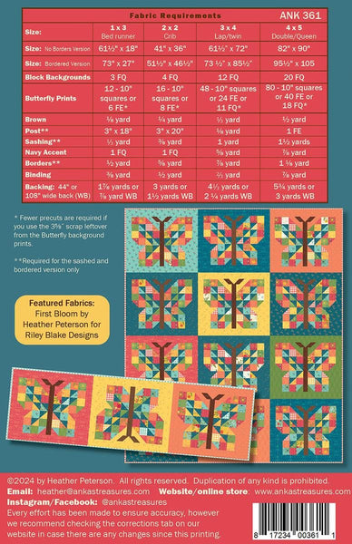 SALE Mariposa Quilt and Runner PATTERN P154 by Heather Peterson - Riley Blake - INSTRUCTIONS Only - Multiple Sizes - 10" Stacker Friendly