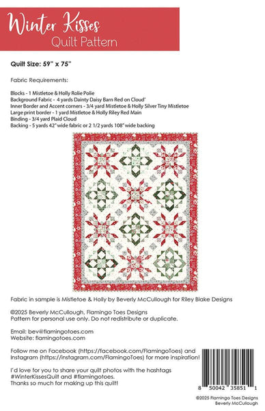 SALE Winter Kisses Quilt PATTERN P138 by Beverly McCullough - Riley Blake Designs - INSTRUCTIONS Only - Rolie Polie Friendly