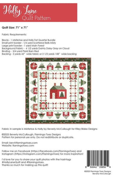 SALE Holly Lane Quilt PATTERN P138 by Beverly McCullough - Riley Blake Designs - INSTRUCTIONS Only - Fat Quarter Friendly