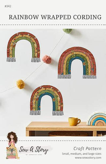 DEAL Macrame Rainbow Wrapped Cording Craft Project PATTERN P177 - Jennifer Long - Riley Blake - INSTRUCTIONS Only - Rolie Polie Friendly
