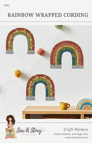SALE Macrame Rainbow Wrapped Cording Craft Project PATTERN P177 by Jennifer Long - Riley Blake - INSTRUCTIONS Only - Rolie Polie Friendly