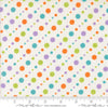 Image of the Fab Boo Lous Dots Ghostly quilting cotton fabric. Features spots on a cream background. Cute Little Fabric Shop