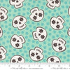 Image of the Fab Boo Lous Skull Aqua quilting cotton fabric. Features skulls on a blue background. Cute Little Fabric Shop
