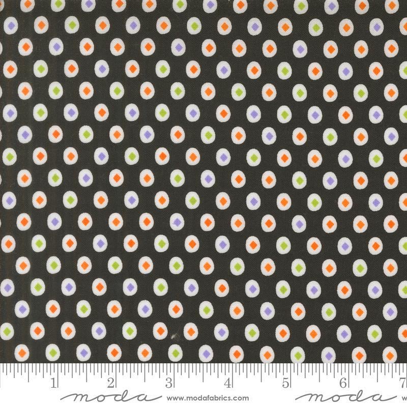 Image of the Fab Boo Lous Diamond Night quilting cotton fabric. Features diamonds on a brown background. Cute Little Fabric Shop