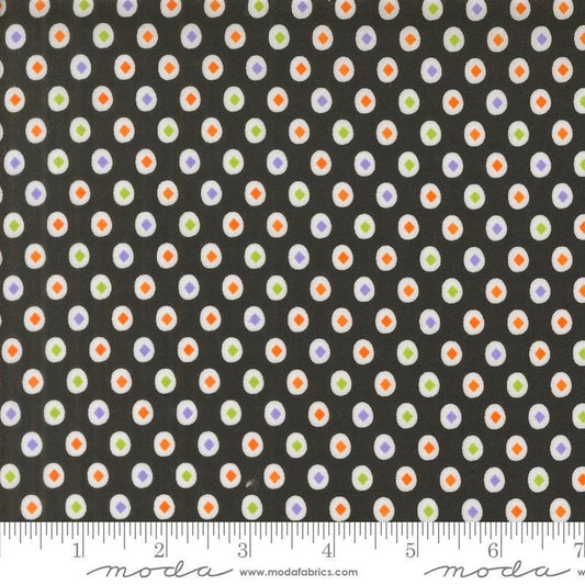 Image of the Fab Boo Lous Diamond Night quilting cotton fabric. Features diamonds on a brown background. Cute Little Fabric Shop