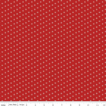 SALE Prairie Keepsake C12317 Schoolhouse Red - Riley Blake Designs - Floral Flowers - Lori Holt - Quilting Cotton Fabric
