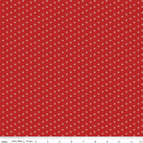 SALE Prairie Keepsake C12317 Schoolhouse Red by Riley Blake Designs - Floral Flowers - Lori Holt - Quilting Cotton Fabric