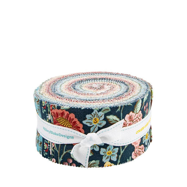 Emma 2.5 Inch Rolie Polie Jelly Roll 40 pieces - Riley Blake - Precut Pre cut Bundle - Jane Austen - Cotton Fabric - Licensed Product