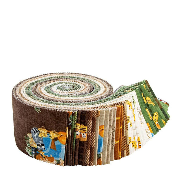 SALE Friends of Smokey Bear 2.5 Inch Rolie Polie Jelly Roll 40 pieces - Riley Blake - Precut Pre cut Bundle Cotton Fabric - Licensed Product