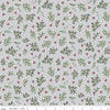 Image of the Mistletoe & Holly Mistletoe Silver quilting cotton fabric by Riley Blake Designs. Features leaves on a gray background. Cute Little Fabric Shop