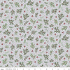 Image of the Mistletoe & Holly Mistletoe Silver quilting cotton fabric by Riley Blake Designs. Features leaves on a gray background. Cute Little Fabric Shop